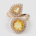 Latest Design Gold Plated brass jewelry Fashion Brass Wedding Ring